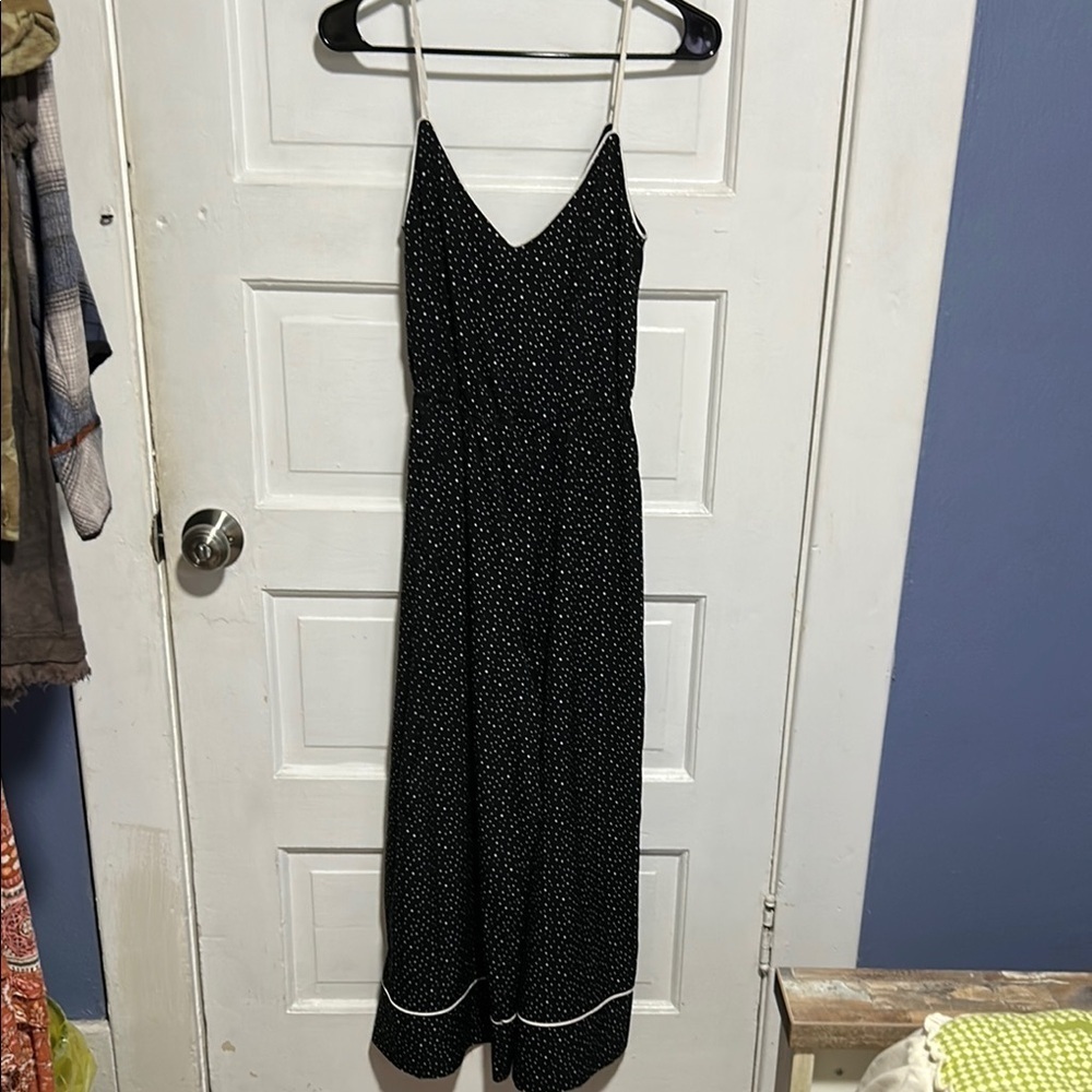Leith Black and White Jumpsuit with Strappy Details